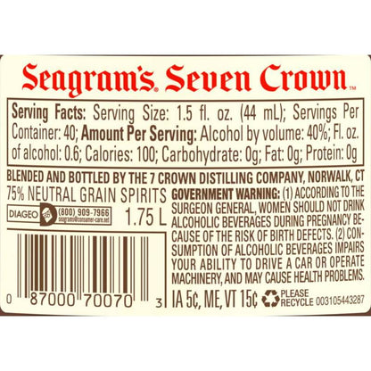 Seagram's 7 Crown American Blended Whiskey, 1.75 L (80 Proof)