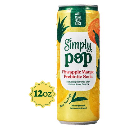 Simply Pop Pineapple Mango Prebiotic Soda 12oz Can