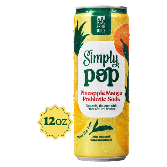 Simply Pop Pineapple Mango Prebiotic Soda 12oz Can