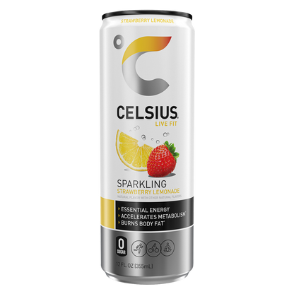 CELSIUS Sparkling Strawberry Lemonade Essential Energy Drink 12oz Can