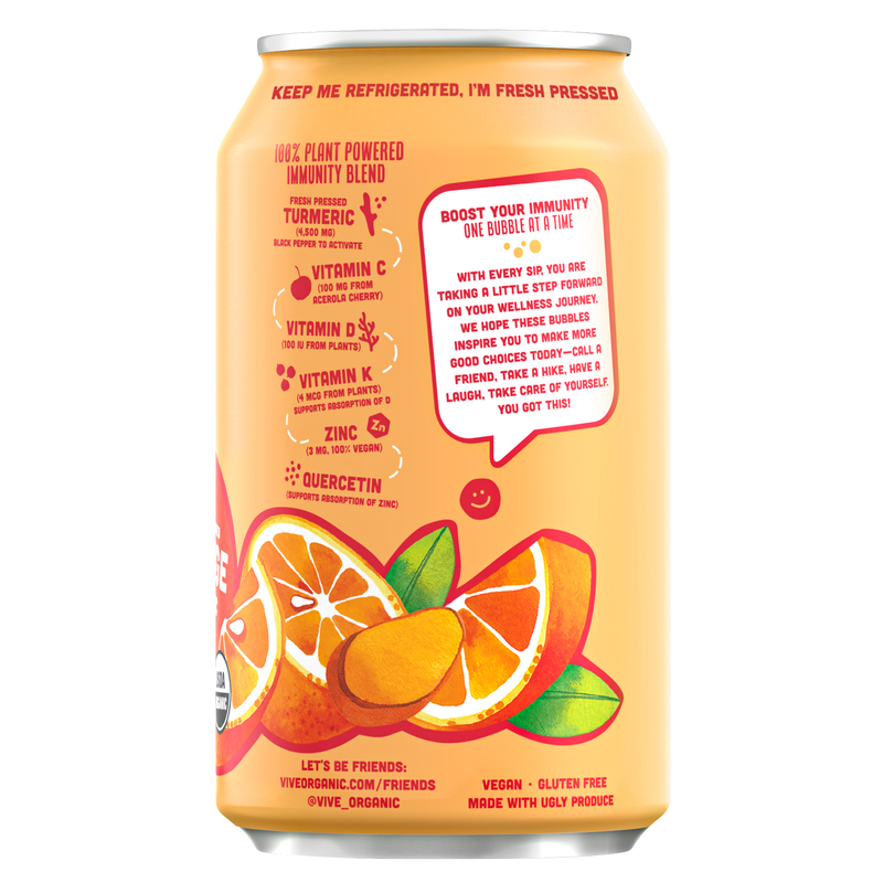 Vive Organic Sparkling Immunity Orange Turmeric 12oz
