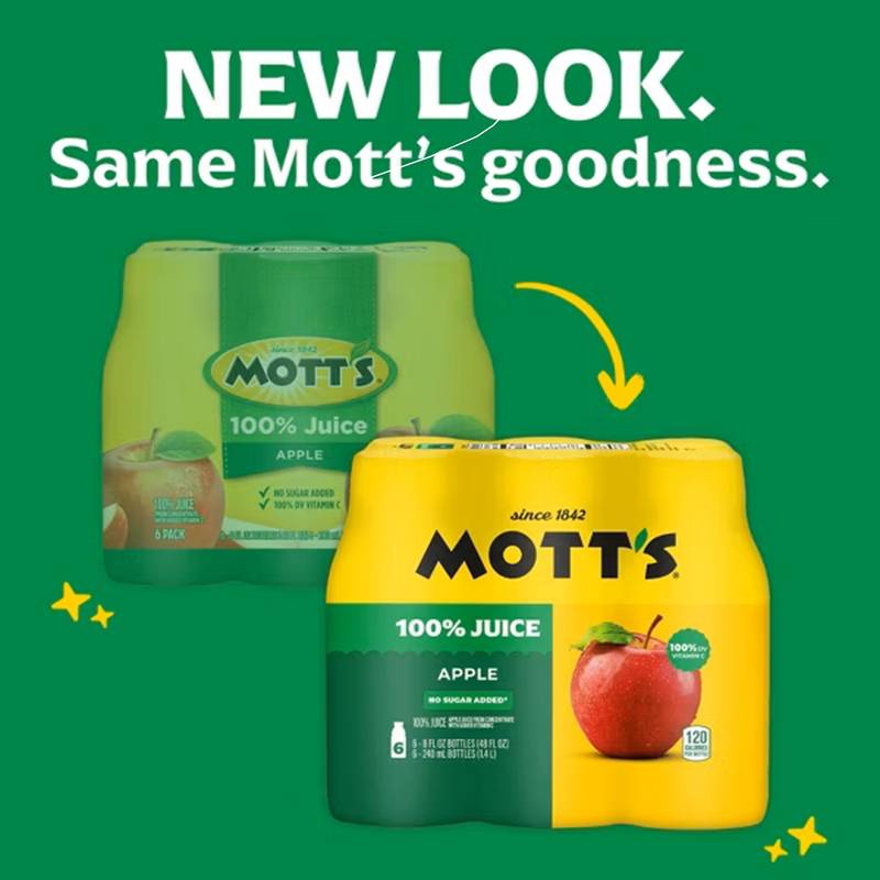 Mott's 100% Original Apple Juice, 8 fl oz bottles, 6 pack