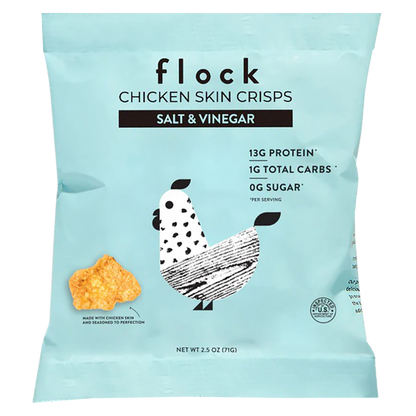 Flock Salt & Vinegar Chicken Skin Chips 2.5oz