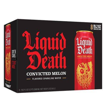 Liquid Death Convicted Melon Sparkling Water 8pk 19.2oz King Size Cans