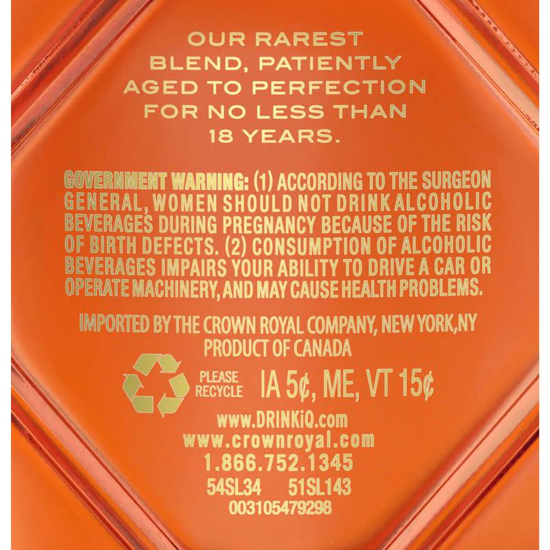 Crown Royal Aged 18 Years Extra Rare Blended Canadian Whisky 750ml (80 proof)