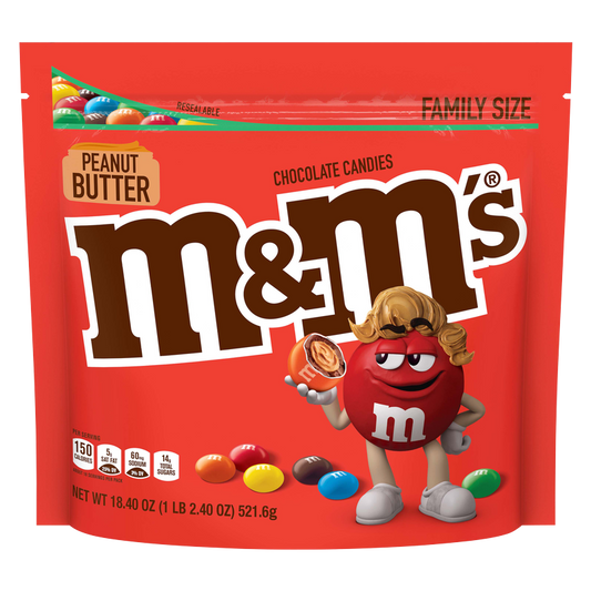 M&M's Peanut Butter Milk Chocolate Candies Family Size 18.4oz