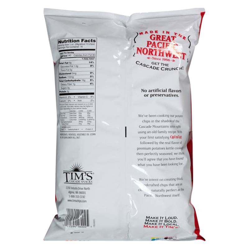 Tim's Cascade Potato Chips Original 16oz