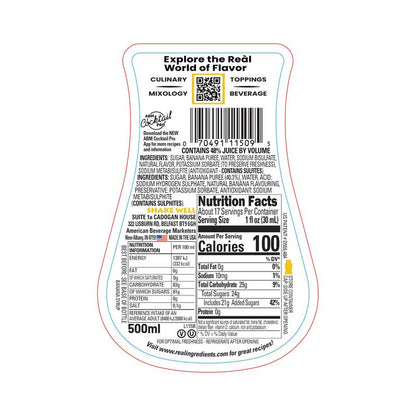 Simply Squeeze Banana Re'al Puree Infused Syrup 16.9oz Btl