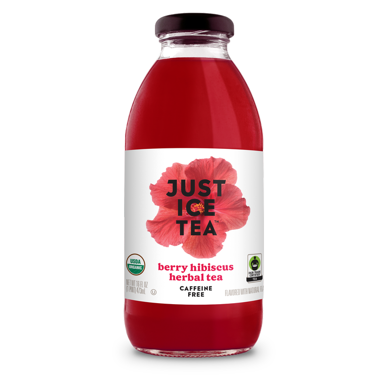 Just Ice Tea Berry Hibiscus Herbal Tea 16oz Glass Bottle