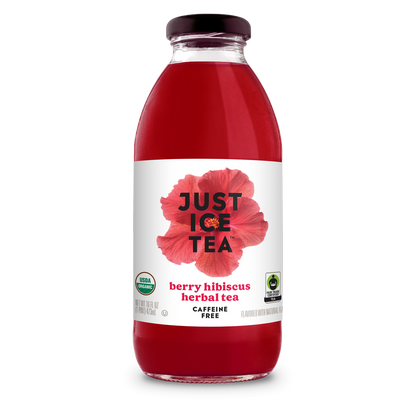 Just Ice Tea Berry Hibiscus Herbal Tea 16oz Glass Bottle