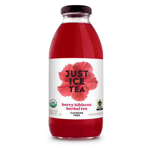 Just Ice Tea Berry Hibiscus Herbal Tea 16oz Glass Bottle