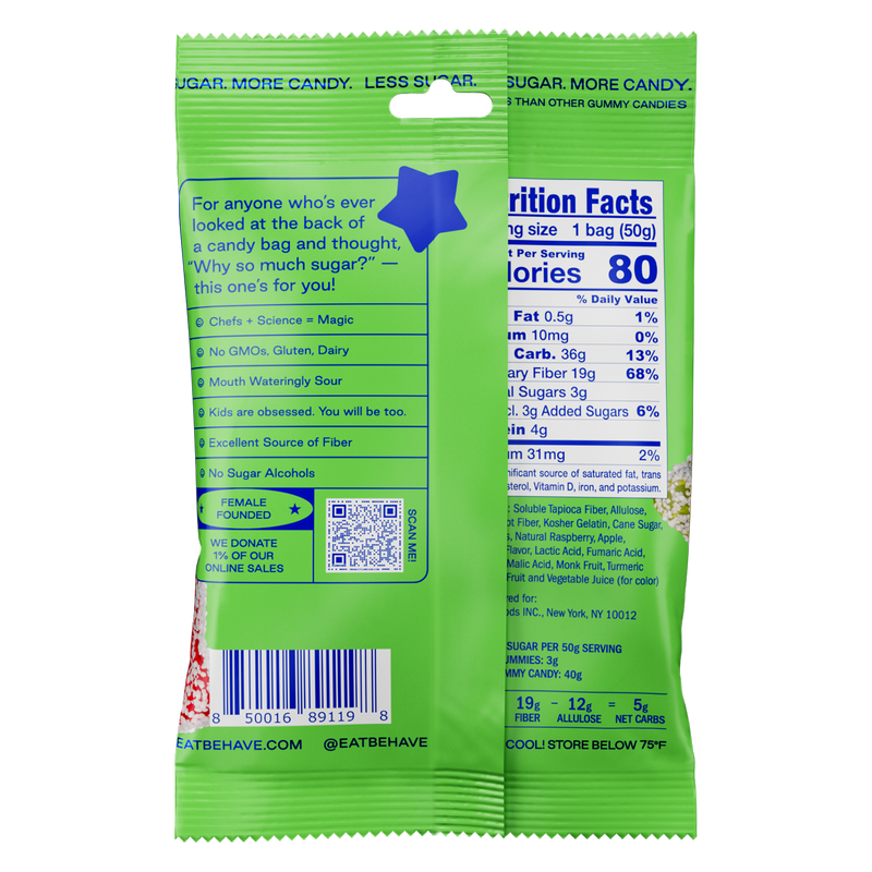 BEHAVE Low-Sugar Sour Stars 1.8oz