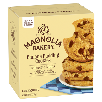 Magnolia Bakery Banana Pudding Cookies - Chocolate Chunk 4ct 8oz Carton