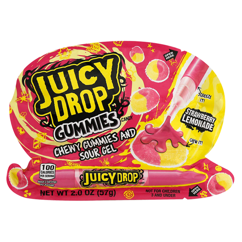 Juicy Drop Gummies Assorted Sweet Gummy Candy & Sour Gel Pen 1ct