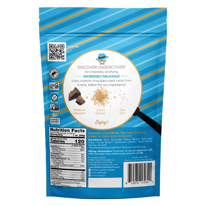 Undercover Snacks Dark Chocolate & Sea Salt Quinoa Mini Crisps, 3oz