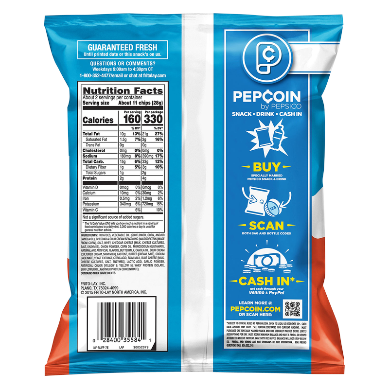 Ruffles Cheddar & Sour Cream Chips 2.125oz