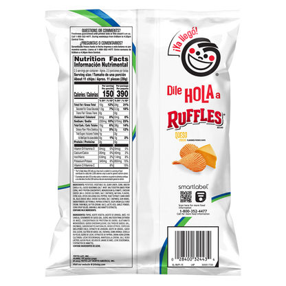 Ruffles Sabritas Queso Potato Chips 2.5oz