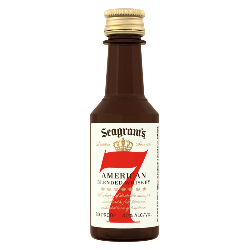 Seagram's 7 Crown American Blended Whiskey. 50 mL (80 Proof)