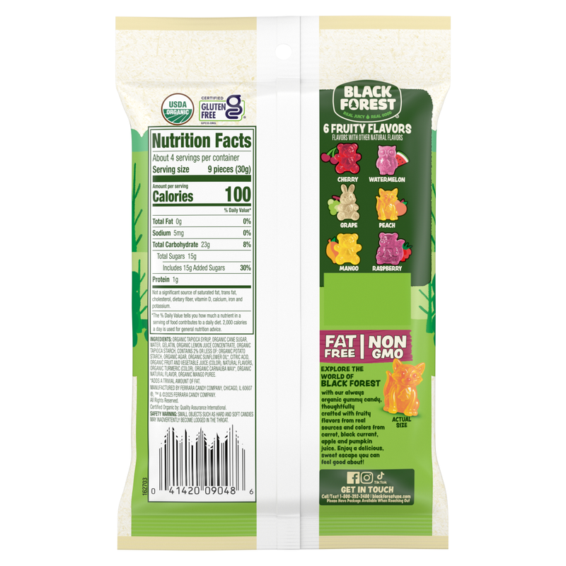 Black Forest Organic Gummy Forest Friends Candy, 4.5oz