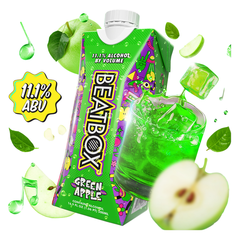Beatbox Green Apple 500ml 11.1% ABV Wine Party Punch