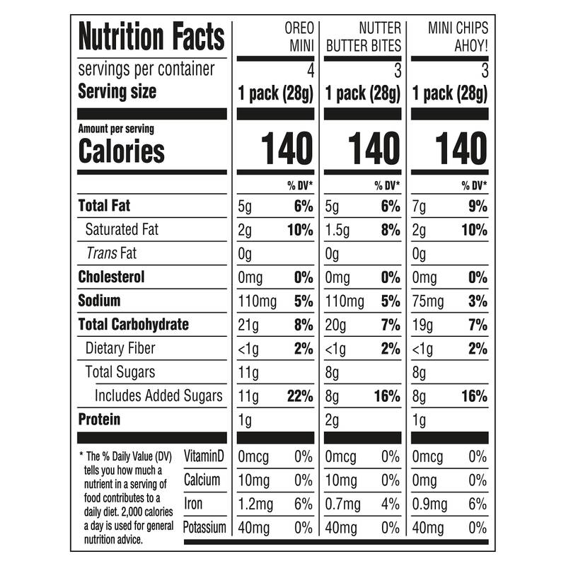 Nabisco Cookie Variety Multipack, 1 oz Bags, 10 ct