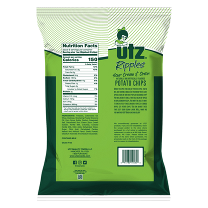 Utz Potato Chips Ripples Sour Cream & Onion 8.5oz