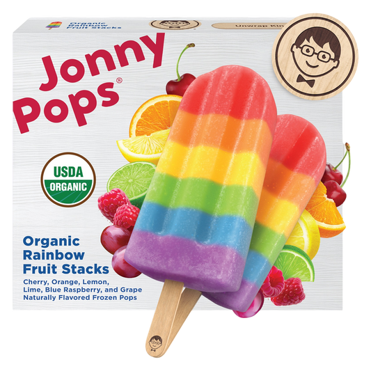 JonnyPops Organic Rainbow Fruit Stacks Water Pops 8ct