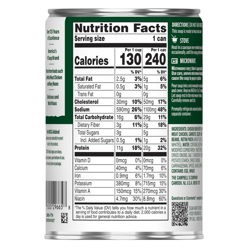 Campbell's® Protein Homestyle Chicken and Rotini Soup, 16.1 Oz Can