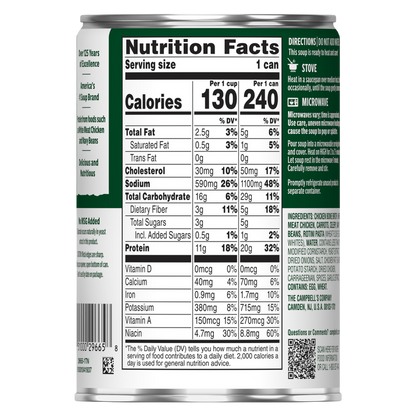 Campbell's® Protein Homestyle Chicken and Rotini Soup, 16.1 Oz Can