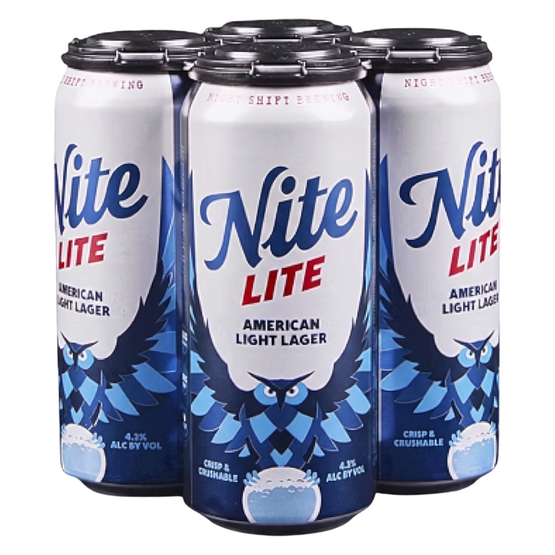 Night Shift Nite Lite Lager 4pk 16oz Can 4.3% ABV