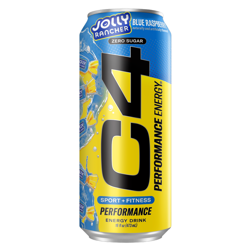 C4 Energy Zero Sugar Jolly Rancher Blue Raspberry 16oz Can