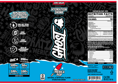 GHOST HYDRATION 'Merica Pop 12pk 16.9oz Btl