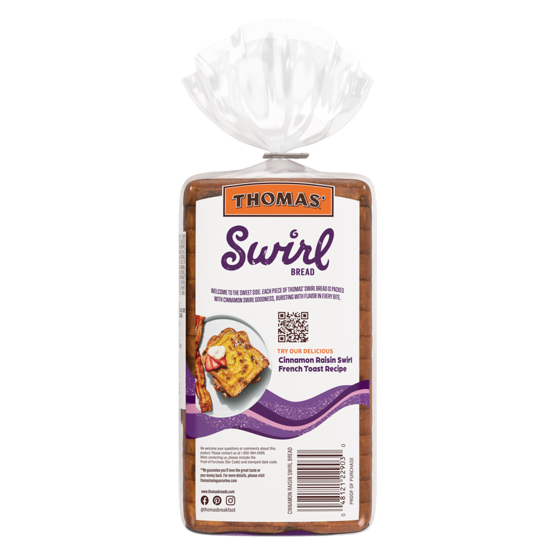 Thomas' Cinnamon Raisin Swirl Bread, 16 oz