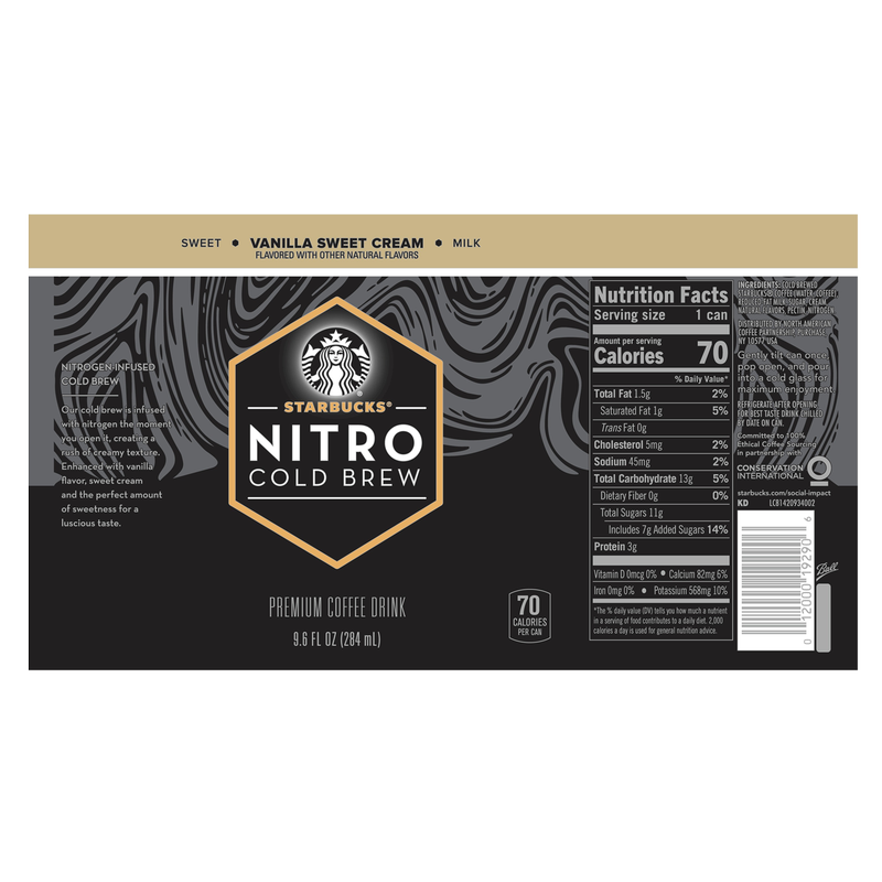 Starbucks Nitro Vanilla 9.6oz Can