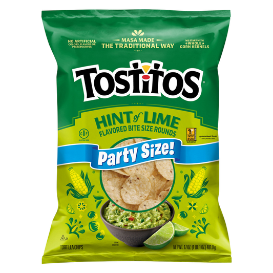 Tostitos Hint of Lime Bitesize Rounds Party Size, 17oz