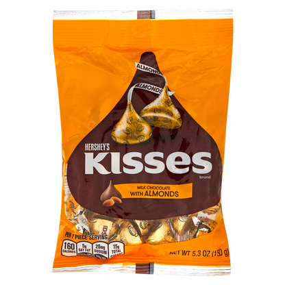 Hershey's Kisses Milk Chocolate with Almonds Candy 5.3oz