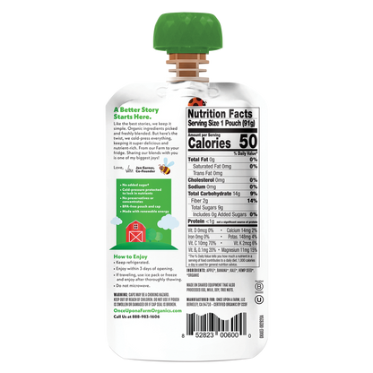 Once Upon a Farm Green Kale and Apples Fruit and Veggie Blend 3.2oz