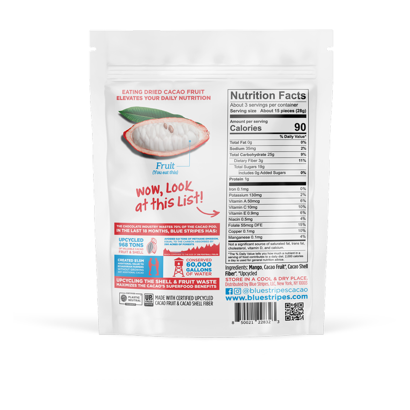 Blue Stripes Dried Cacao Fruit Mango, 3 oz