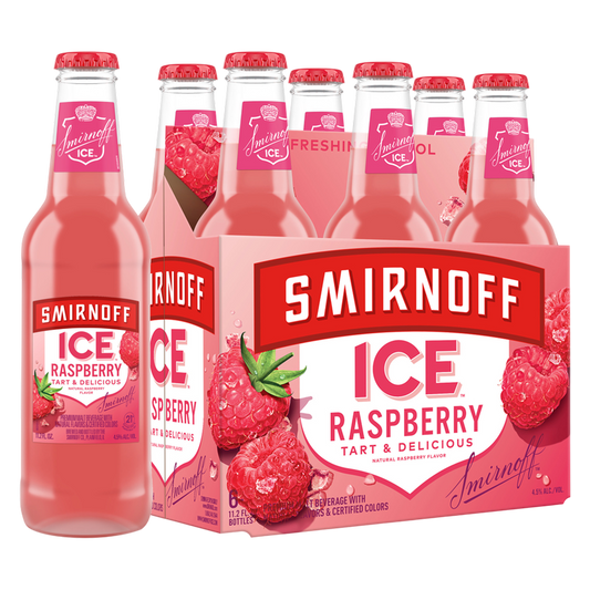 Smirnoff Ice Raspberry 6pk 11.2oz Btl 4.5% ABV