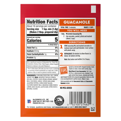 McCormick Guacamole Seasoning Mix 1oz