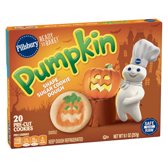 Pillsbury Ready to Bake! Pumpkin Shape Sugar Cookie Dough - 20ct/9.1oz