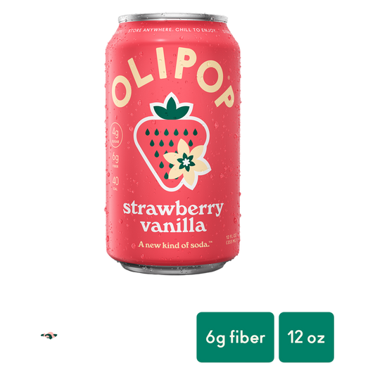 Olipop Strawberry Vanilla 12oz Can Shelf Stable