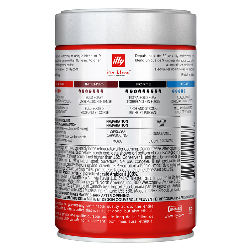 Illy Medium Roast Ground Espresso Coffee 8.8oz Can