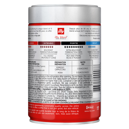 Illy Medium Roast Ground Espresso Coffee 8.8oz Can