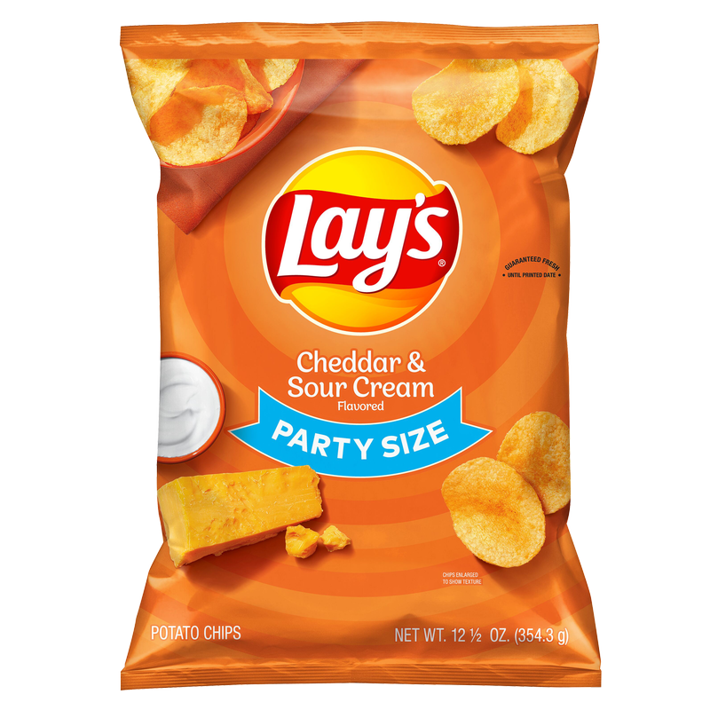 Lay's Cheddar & Sour Cream Potato Chips Party Size 12.5oz