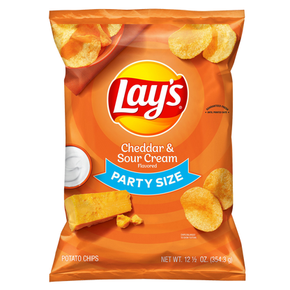 Lay's Cheddar & Sour Cream Potato Chips Party Size 12.5oz