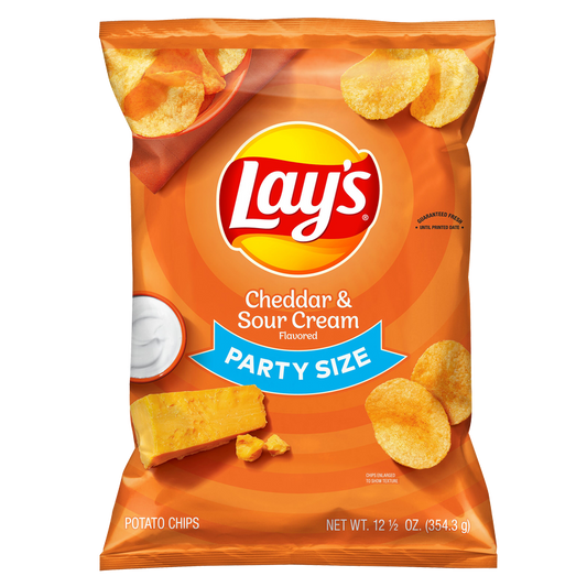 Lay's Cheddar & Sour Cream Potato Chips Party Size 12.5oz