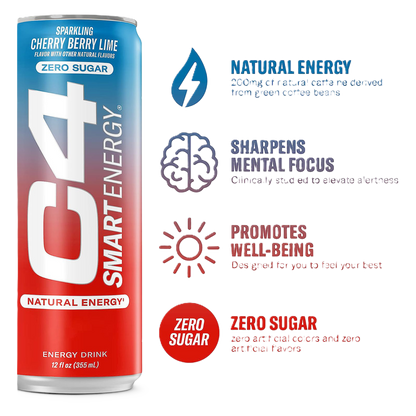 C4 Smart Energy Cherry Berry Lime 12oz Can