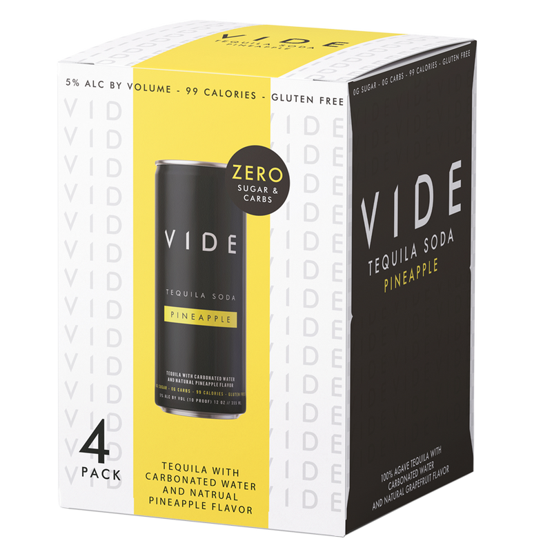 VIDE Pineapple Tequila Soda 4pk 12oz Can 5% ABV