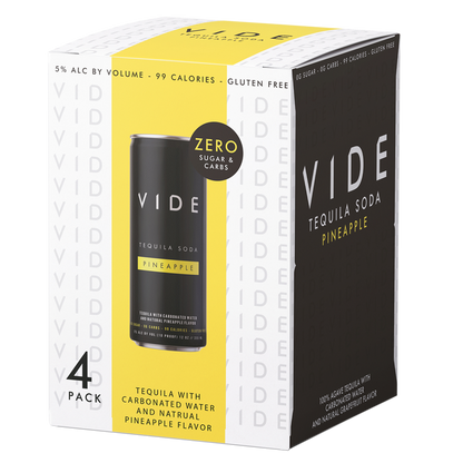 VIDE Pineapple Tequila Soda 4pk 12oz Can 5% ABV